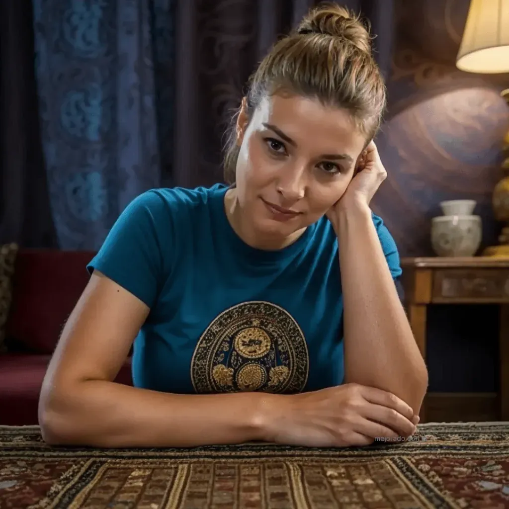Mercedes Garzón con las cartas del tarot